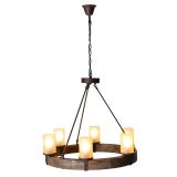 Lancelot Round Wooden Chandelier